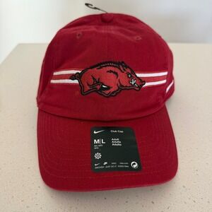 Nike Arkansas Razorbacks Club Cap Red M/L Unstructured Hat NEW